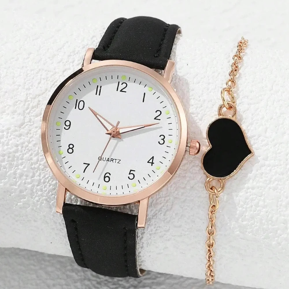 Montre à quartz de mode minimaliste + bracelet